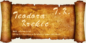 Teodora Krekić vizit kartica